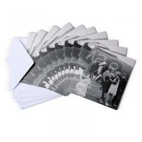 set of 10 black and white christmas cards with ww2 raf prints